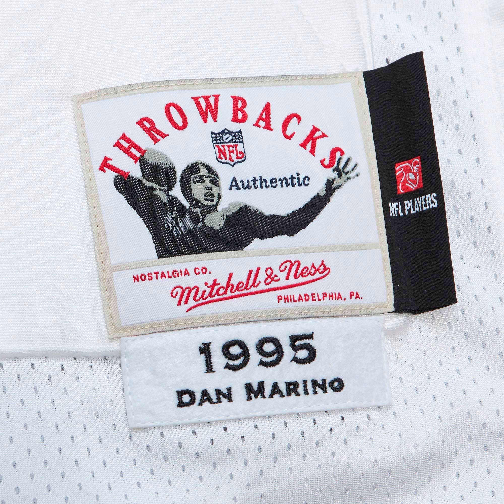 Men's Miami Dolphins 1995 Dan Marino White pro-grade Throwback Retired Player Pocket Jersey