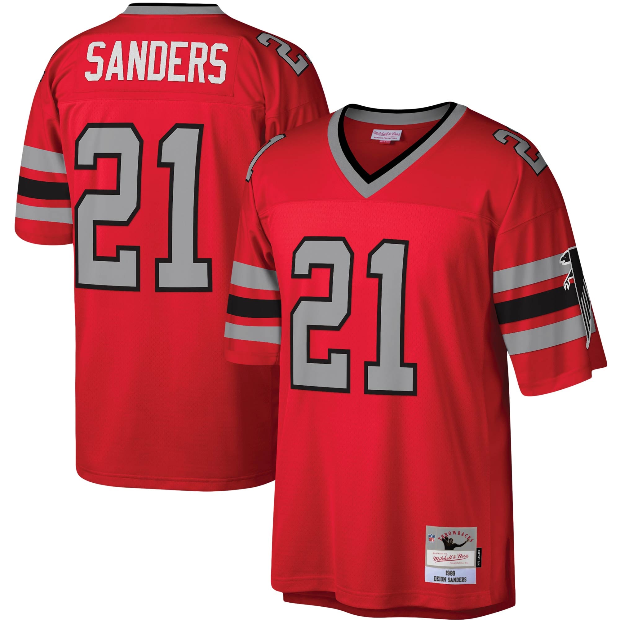 Men's Atlanta Falcons Deion Sanders Red Legacy Replica Jersey