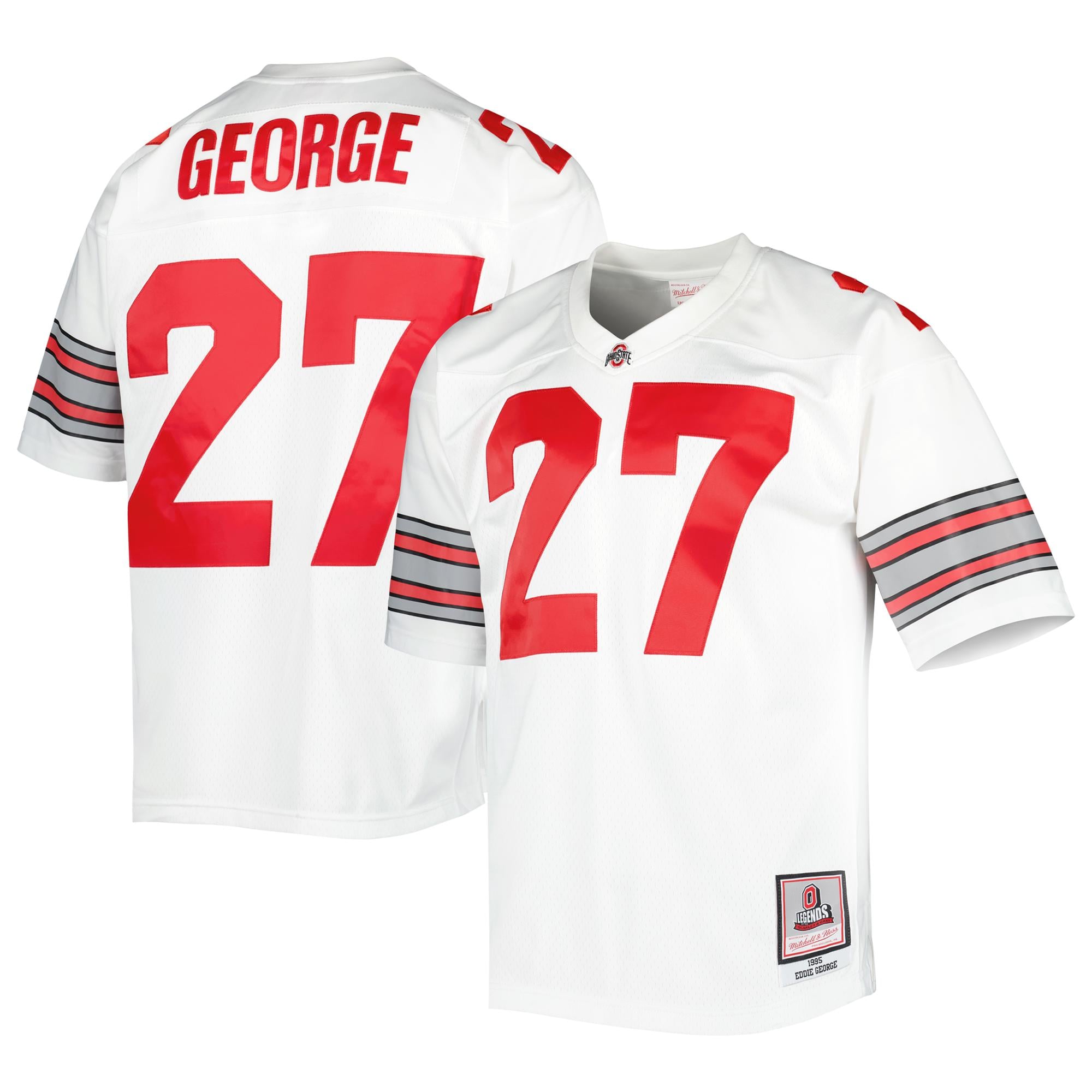 Men's Eddie George White Ohio State Buckeyes pro-grade Jersey