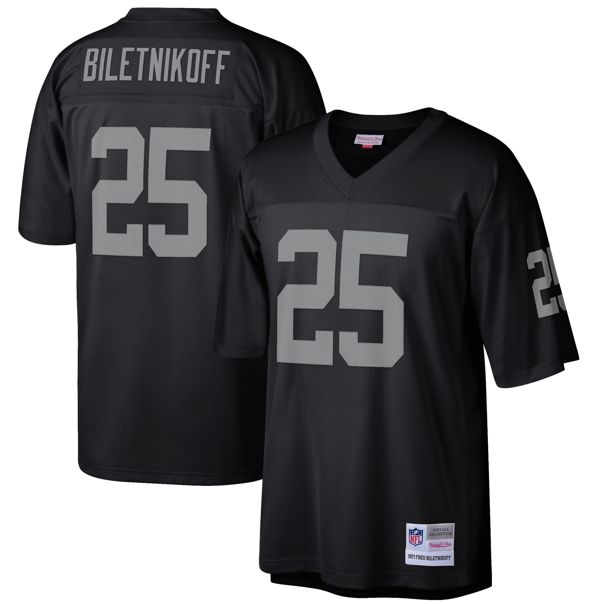 Men's Las Vegas Raiders Fred Biletnikoff Black Retired Player Legacy Replica Jersey