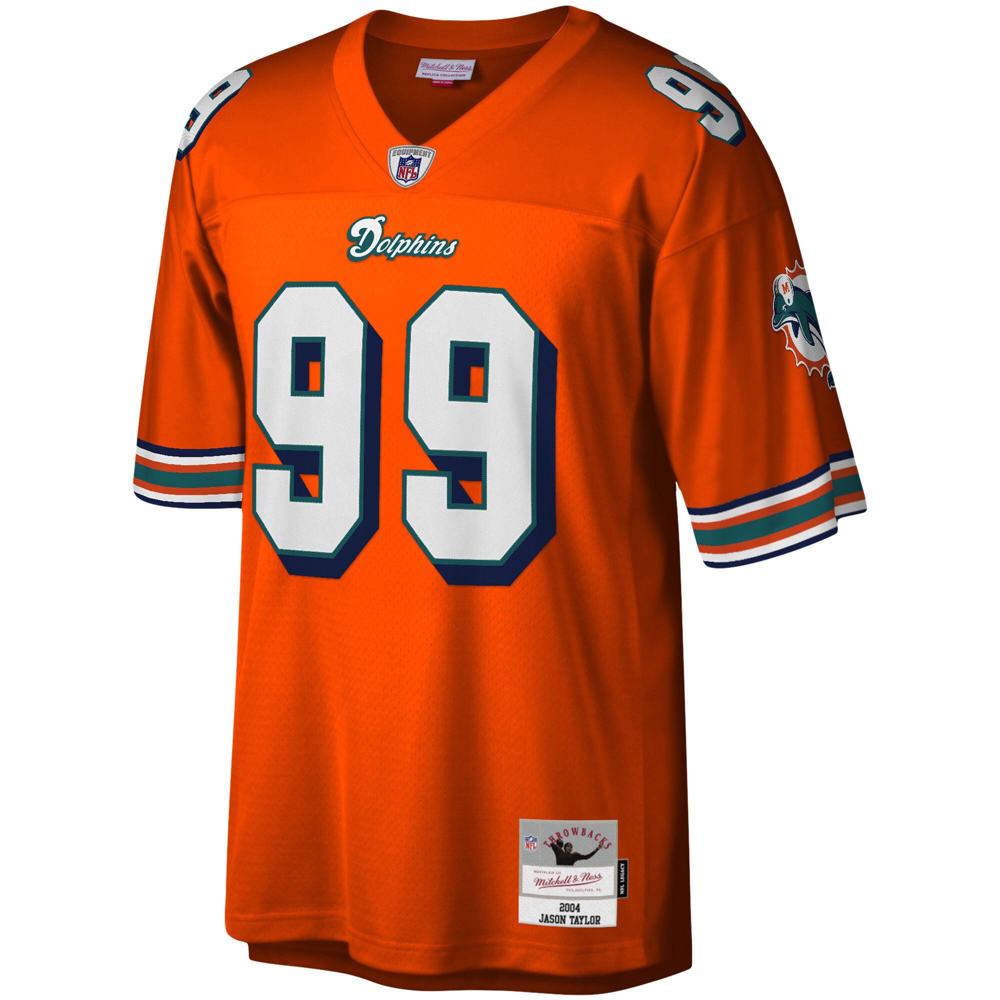 Men's Miami Dolphins Jason Taylor Orange Big & Tall 2004 Retired Player Replica Jersey