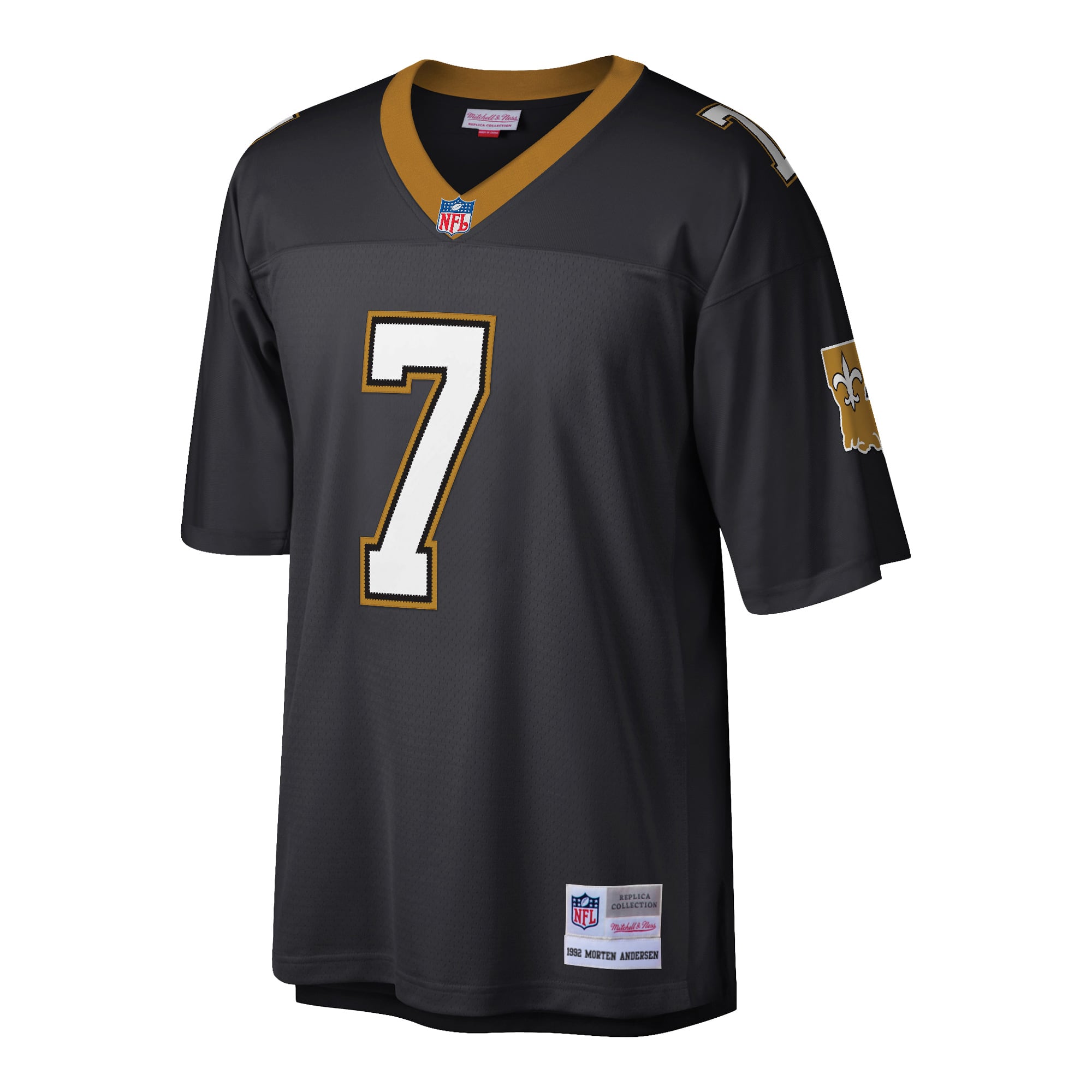 Men's New Orleans Saints Morten Andersen Black Retired Player Legacy Replica Jersey