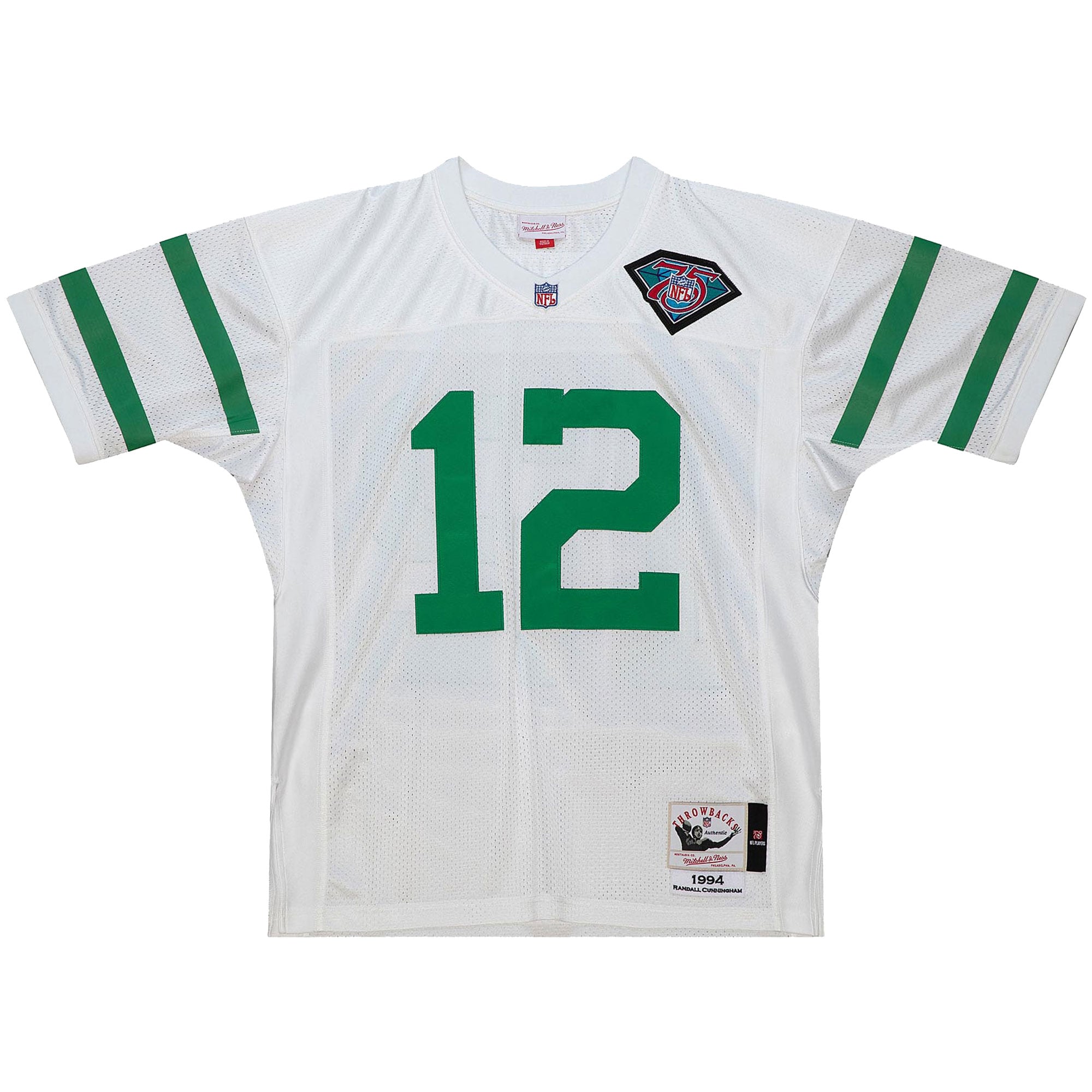 Men's Philadelphia Eagles 1994 Randall Cunningham White pro-grade Throwback Retired Player Jersey