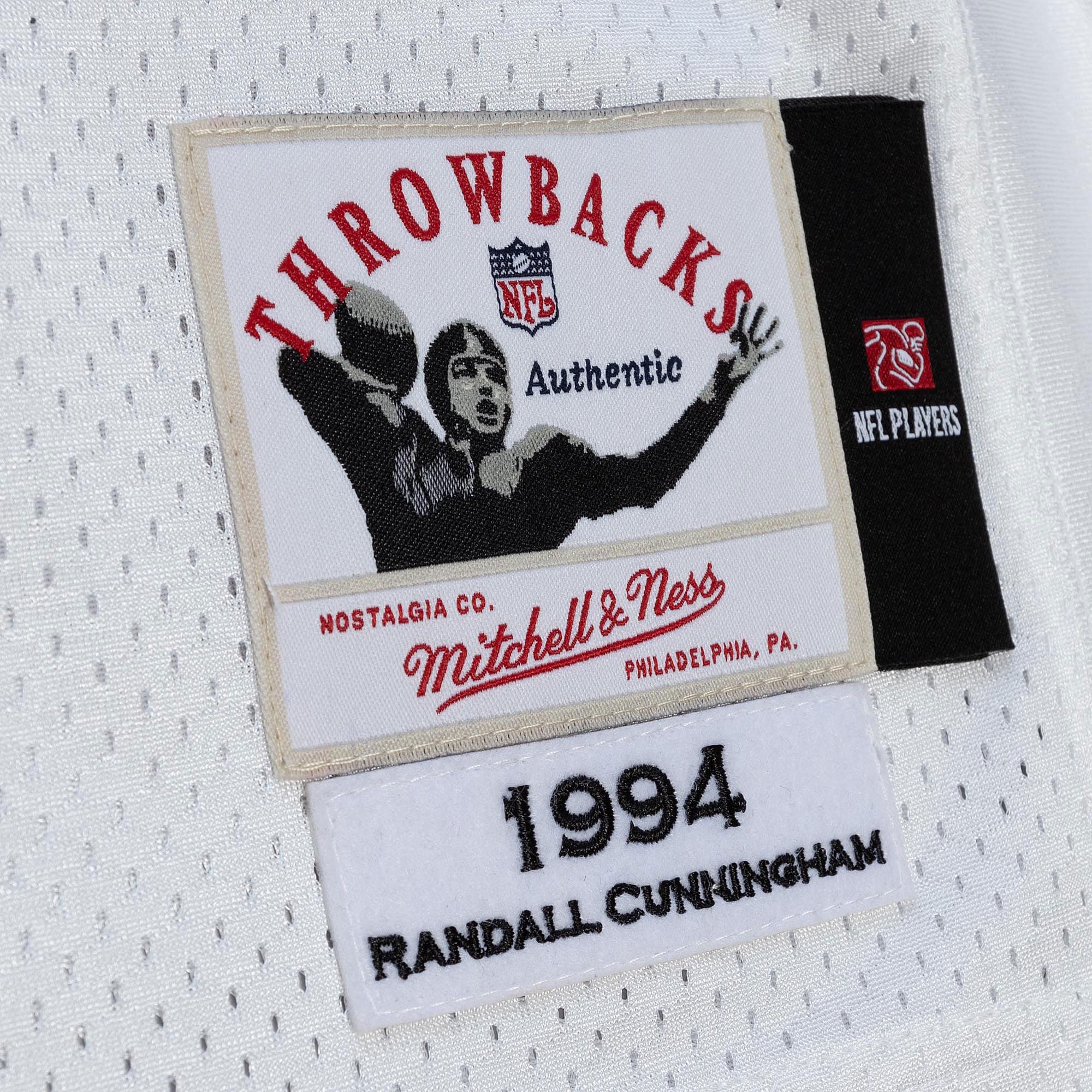 Men's Philadelphia Eagles 1994 Randall Cunningham White pro-grade Throwback Retired Player Jersey
