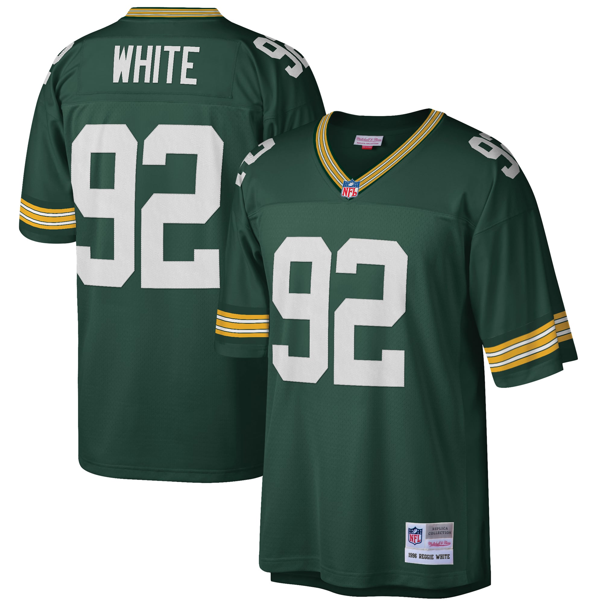 Men's Green Bay Packers Reggie White Green Big & Tall 1996 Retired Player Replica Jersey