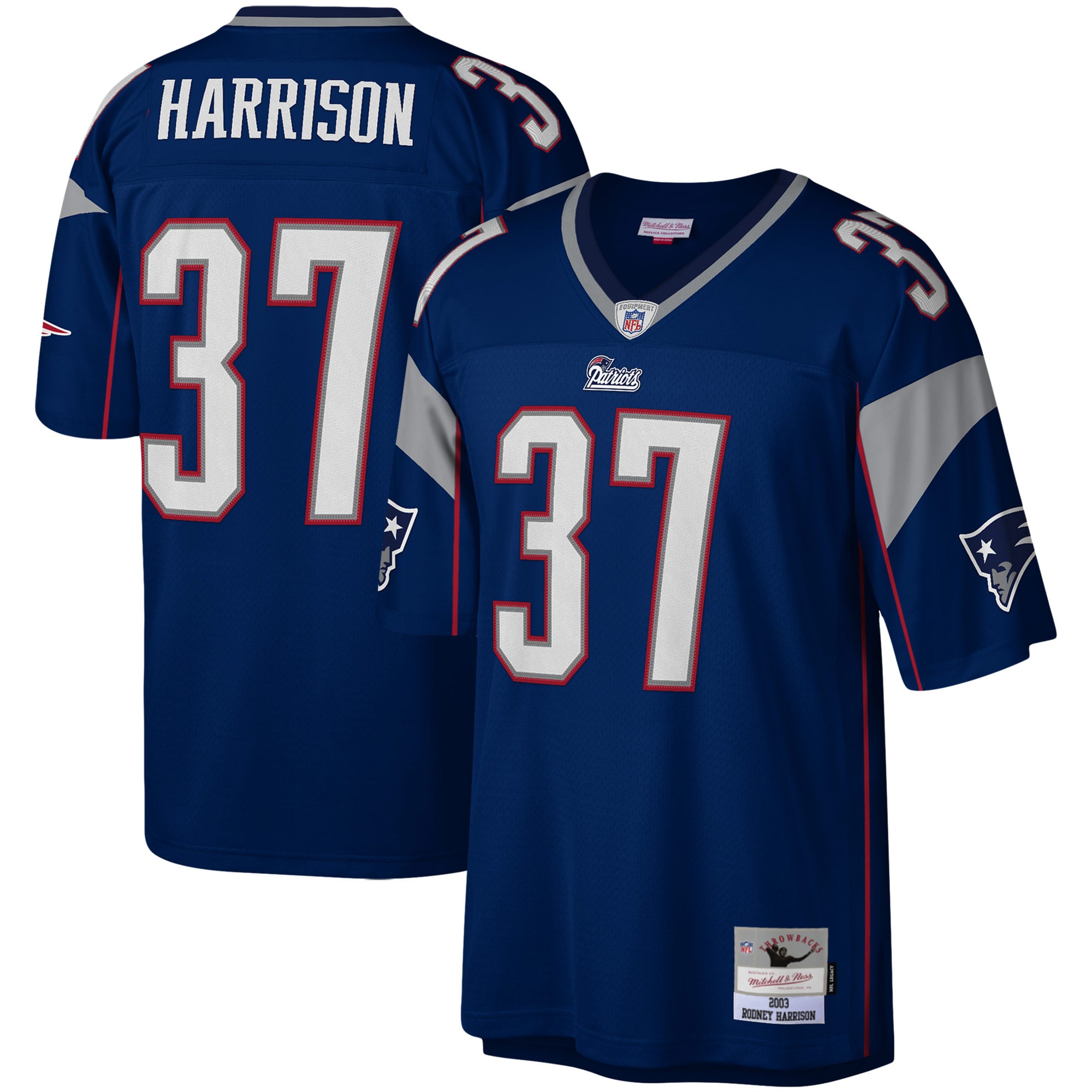 Men's New England Patriots Rodney Harrison Navy Legacy Replica Jersey