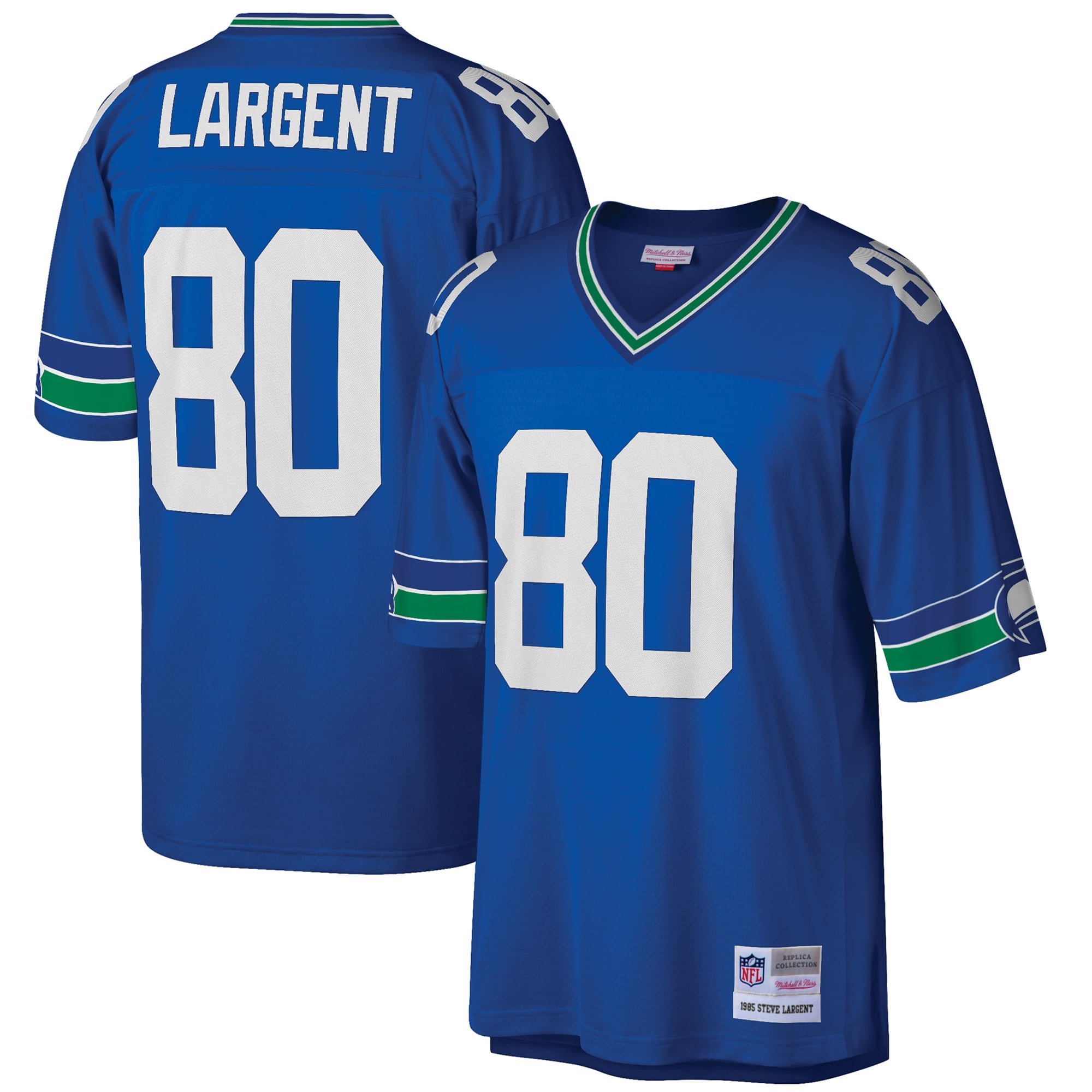 Men's Seattle Seahawks Steve Largent Royal Big & Tall 1985 Retired Player Replica Jersey