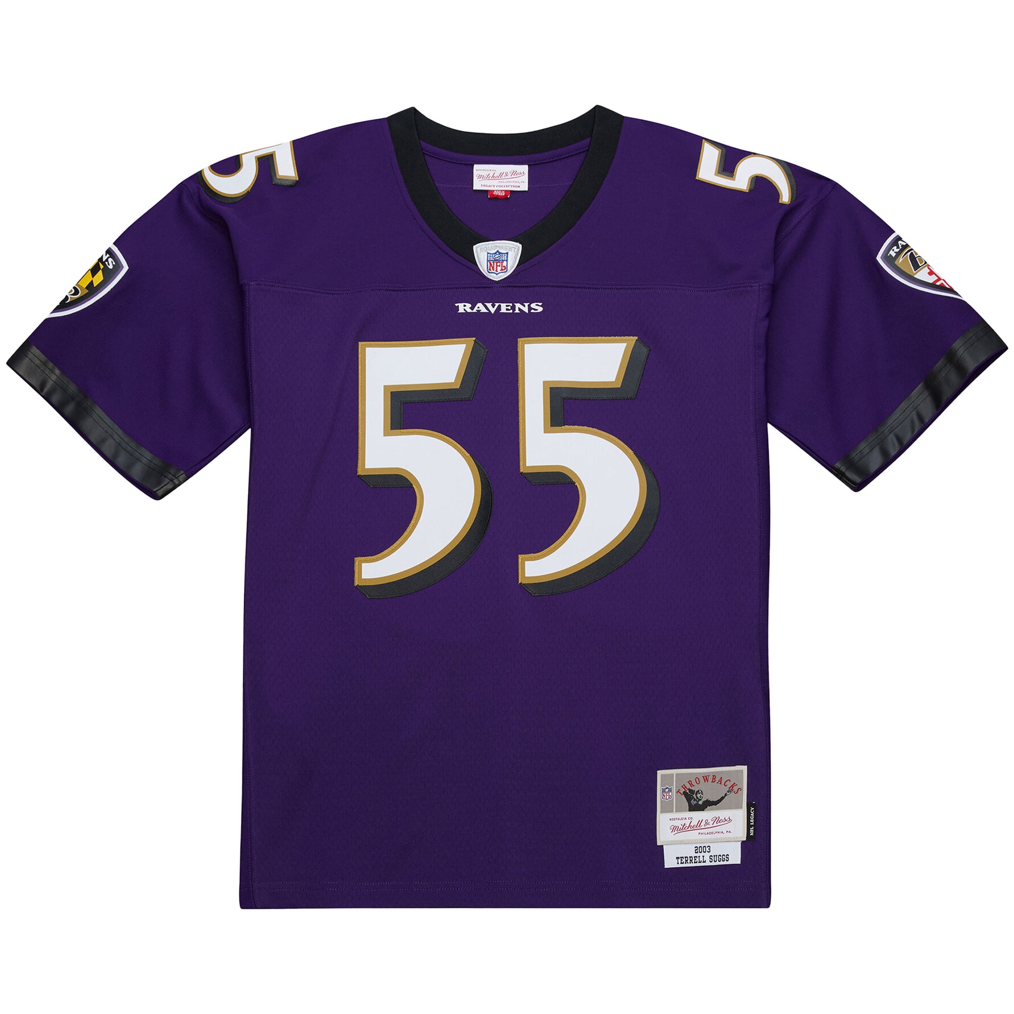 Men's Baltimore Ravens Terrell Suggs Purple 2003 Legacy Replica Jersey