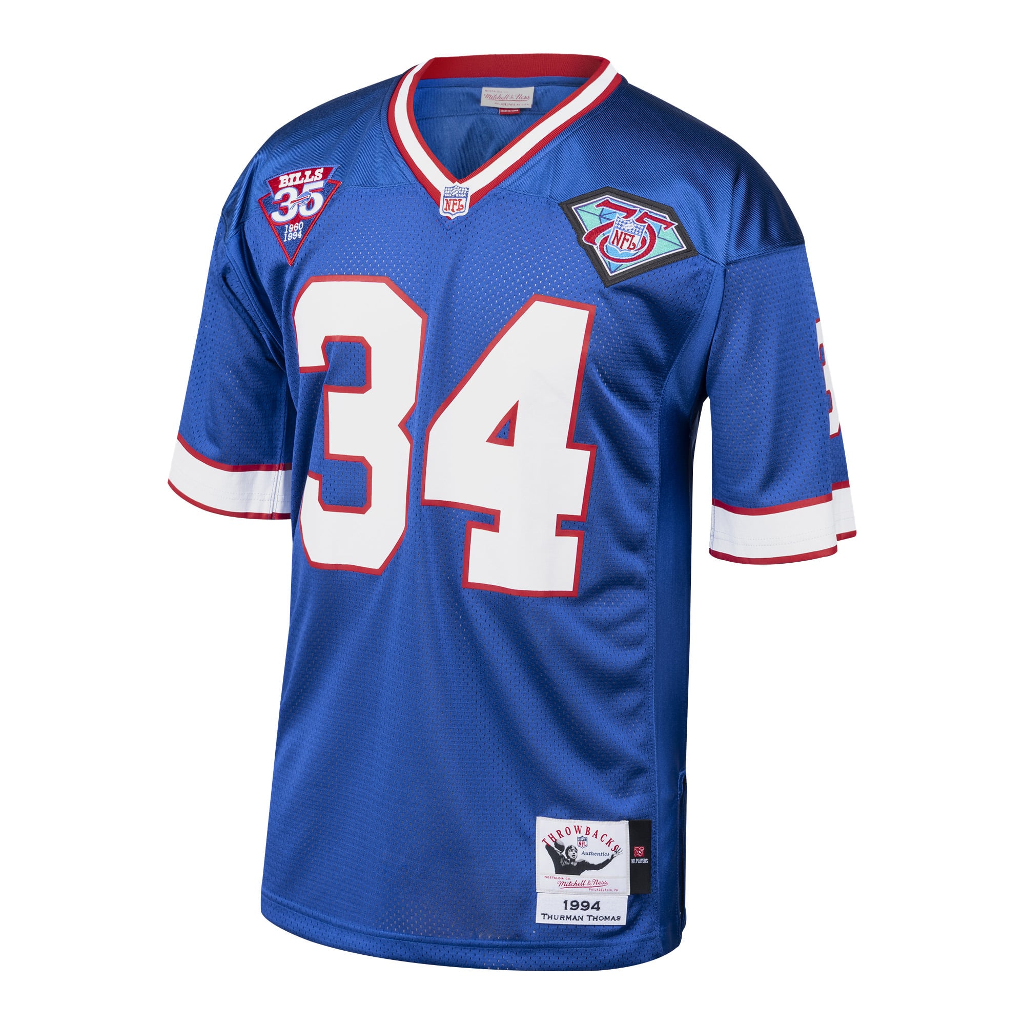Men's Buffalo Bills 1985 Thurman Thomas Royal pro-grade Throwback Retired Player Jersey