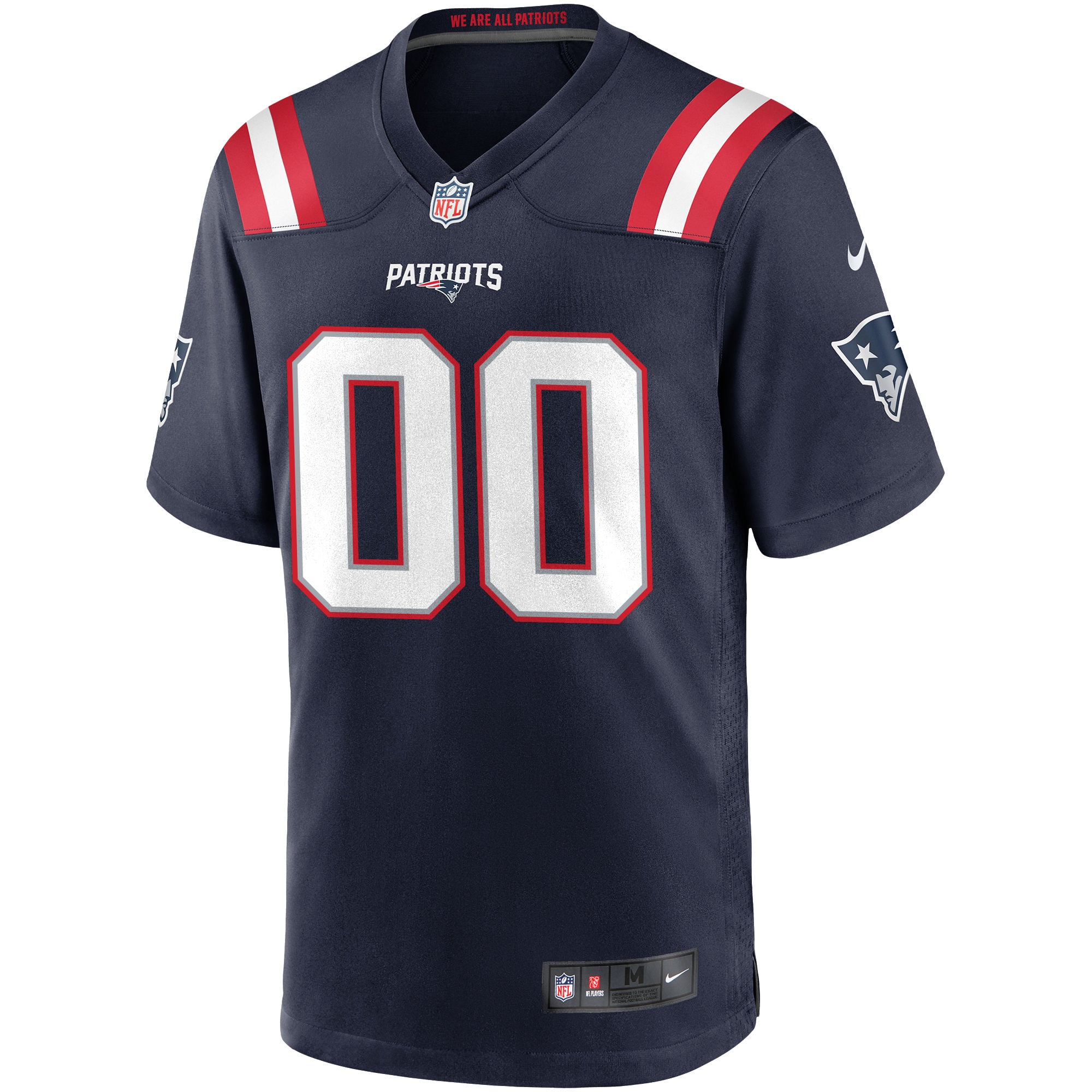 Men's New England Patriots Navy Custom Game Jersey