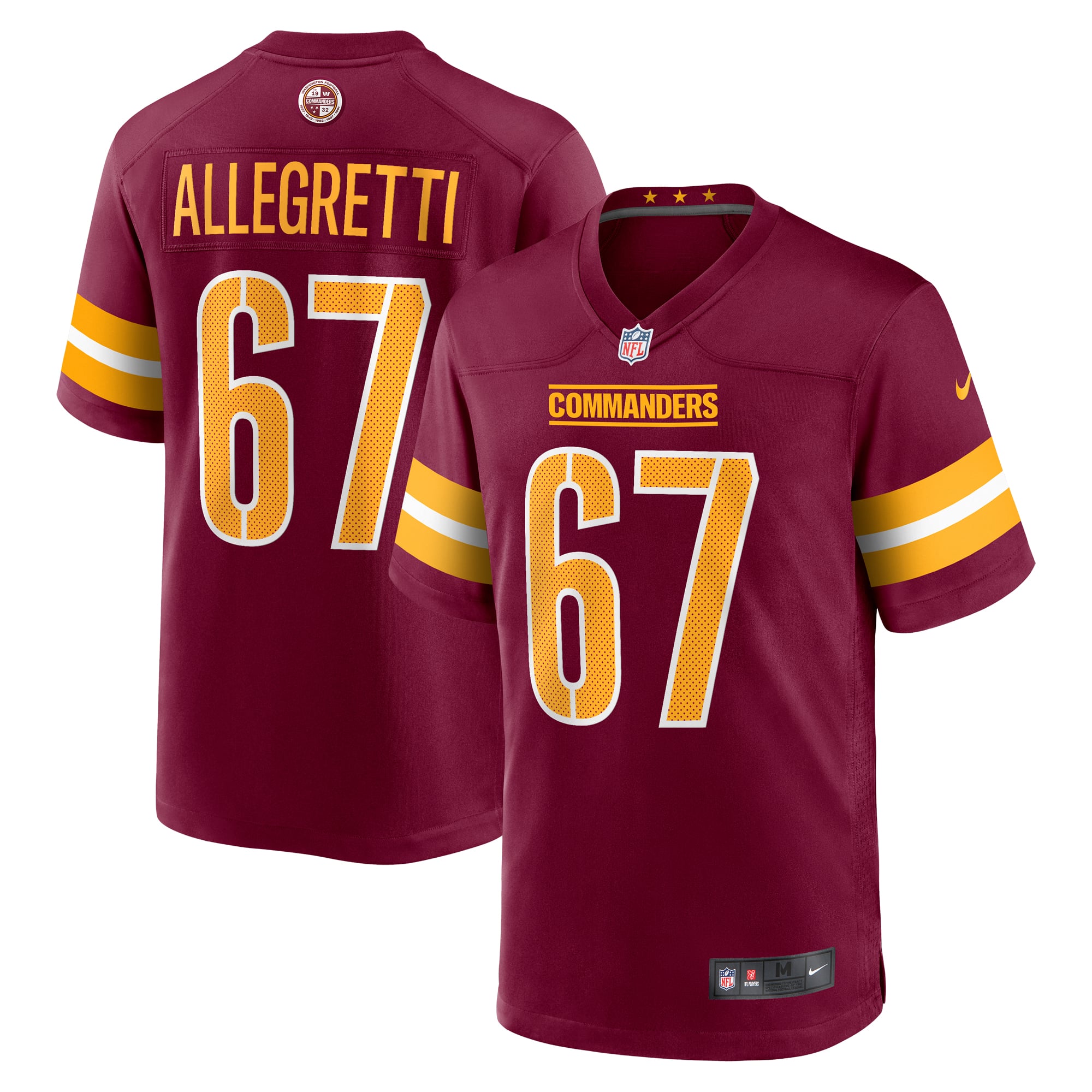 Men's Washington Commanders Nick Allegretti Burgundy Game Jersey
