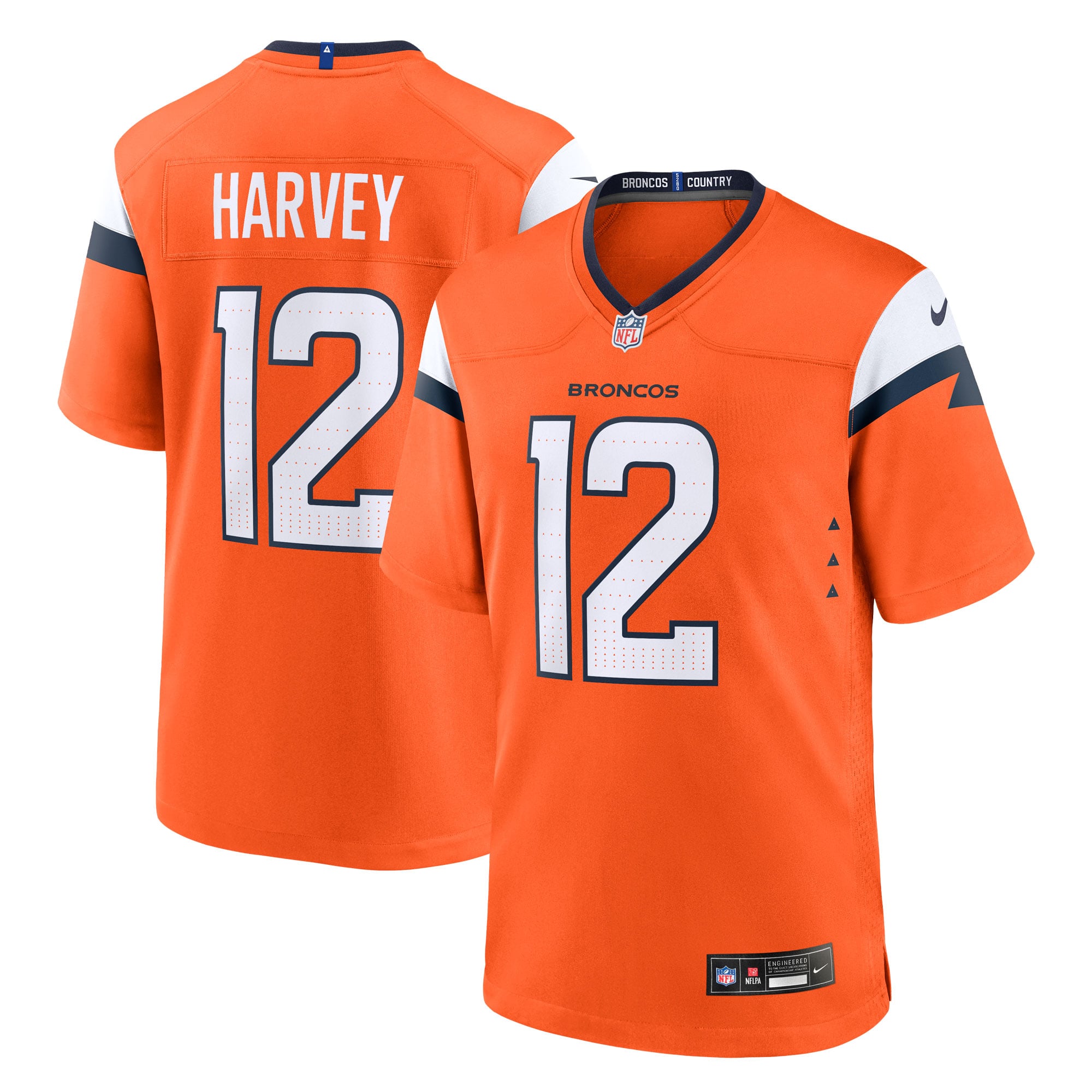 Men's Denver Broncos RJ Harvey Orange Team Game Jersey