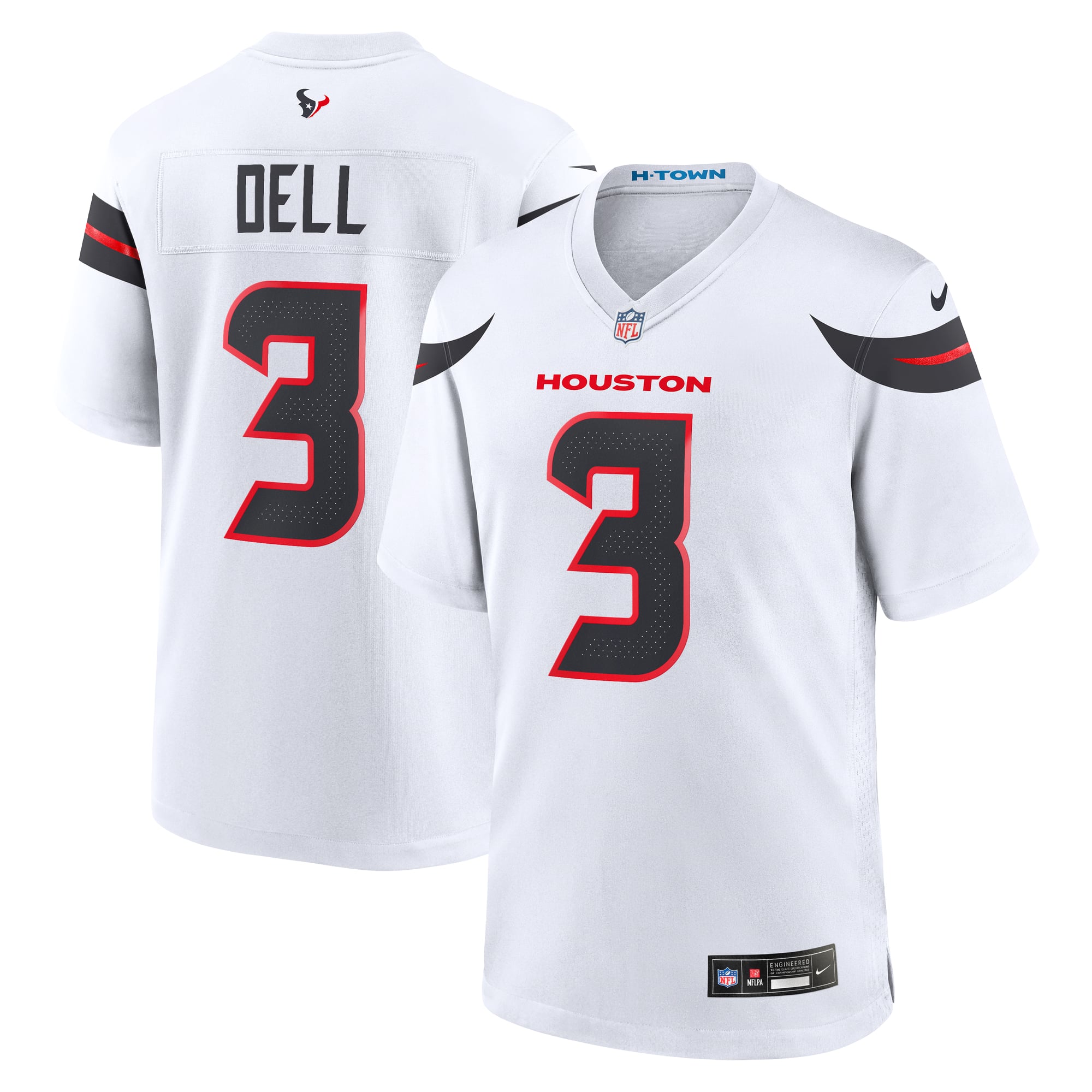 Men's Houston Texans Tank Dell White Game Jersey