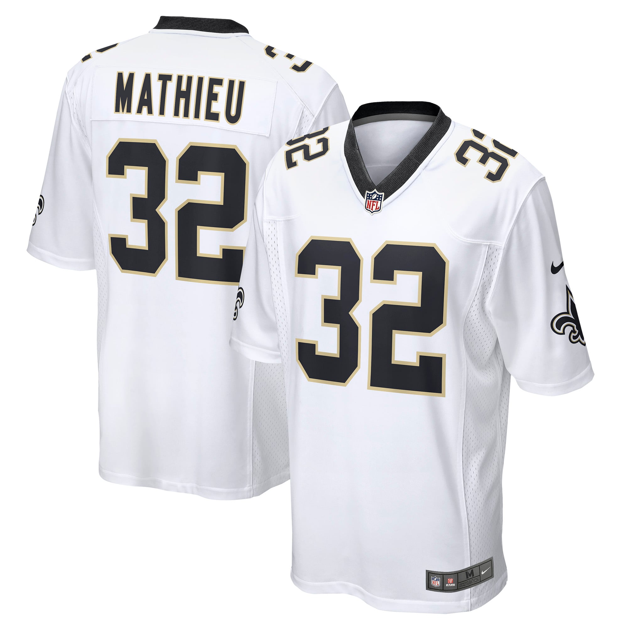 Men's New Orleans Saints Tyrann Mathieu White Game Jersey
