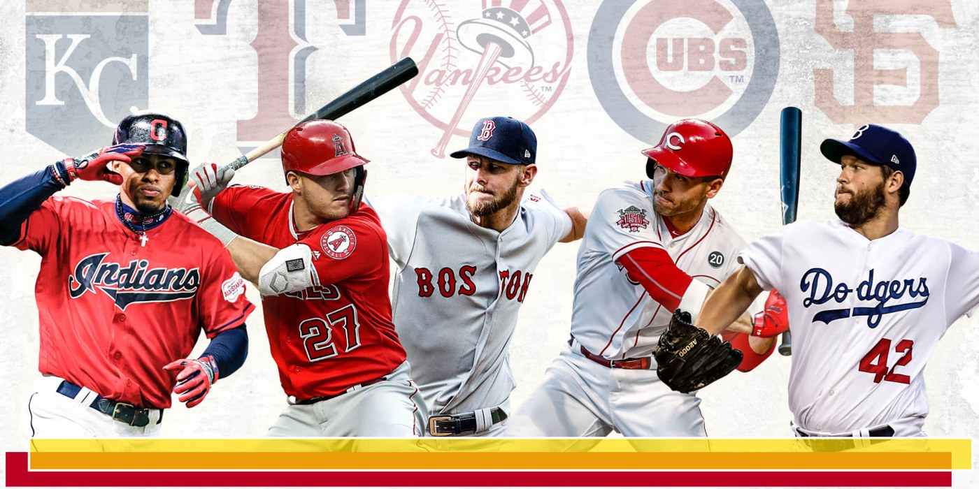 Top MLB players from the Yankees, Red Sox, Dodgers, Angels and Cardinals
