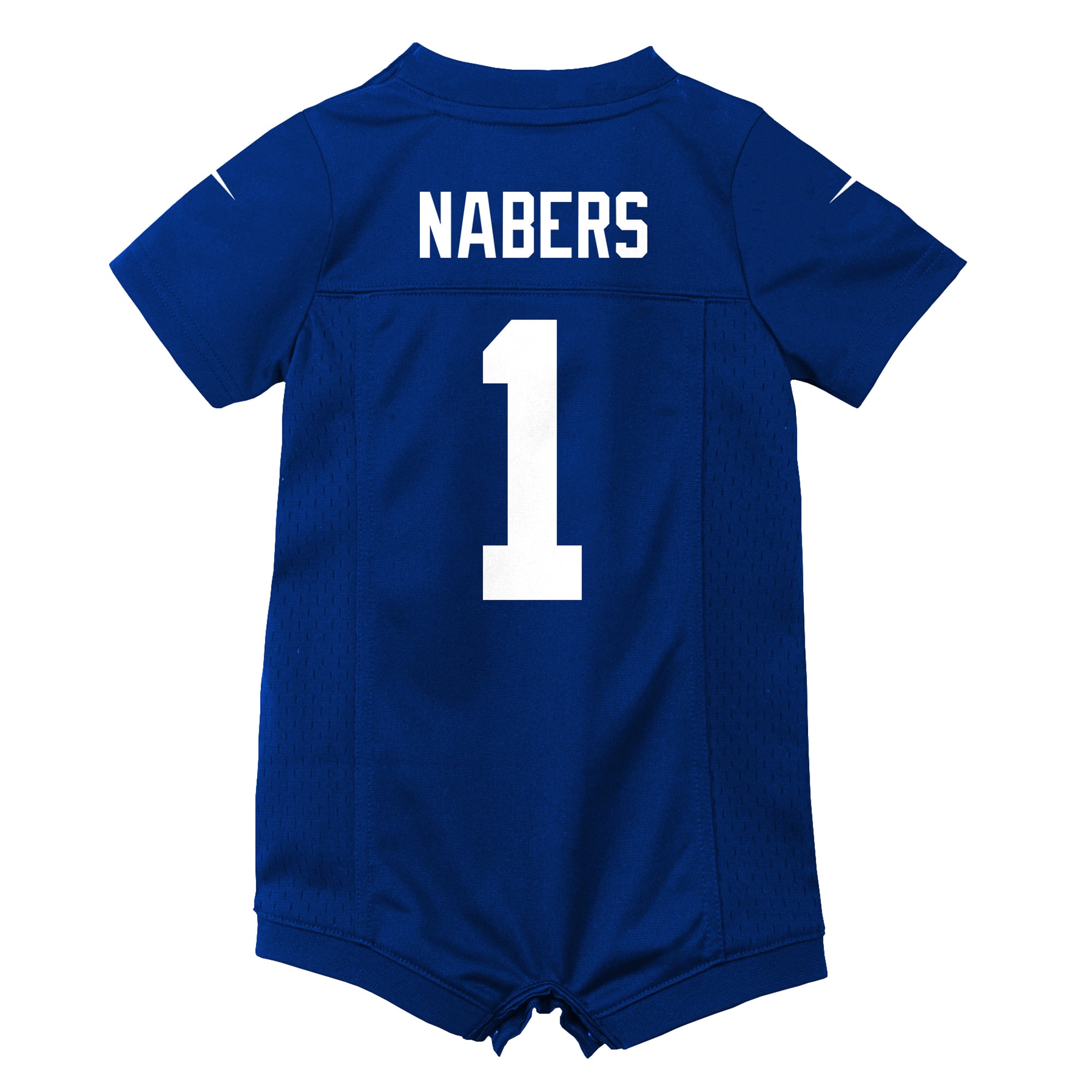 Newborn New York Giants Malik Nabers Royal Romper Game Jersey