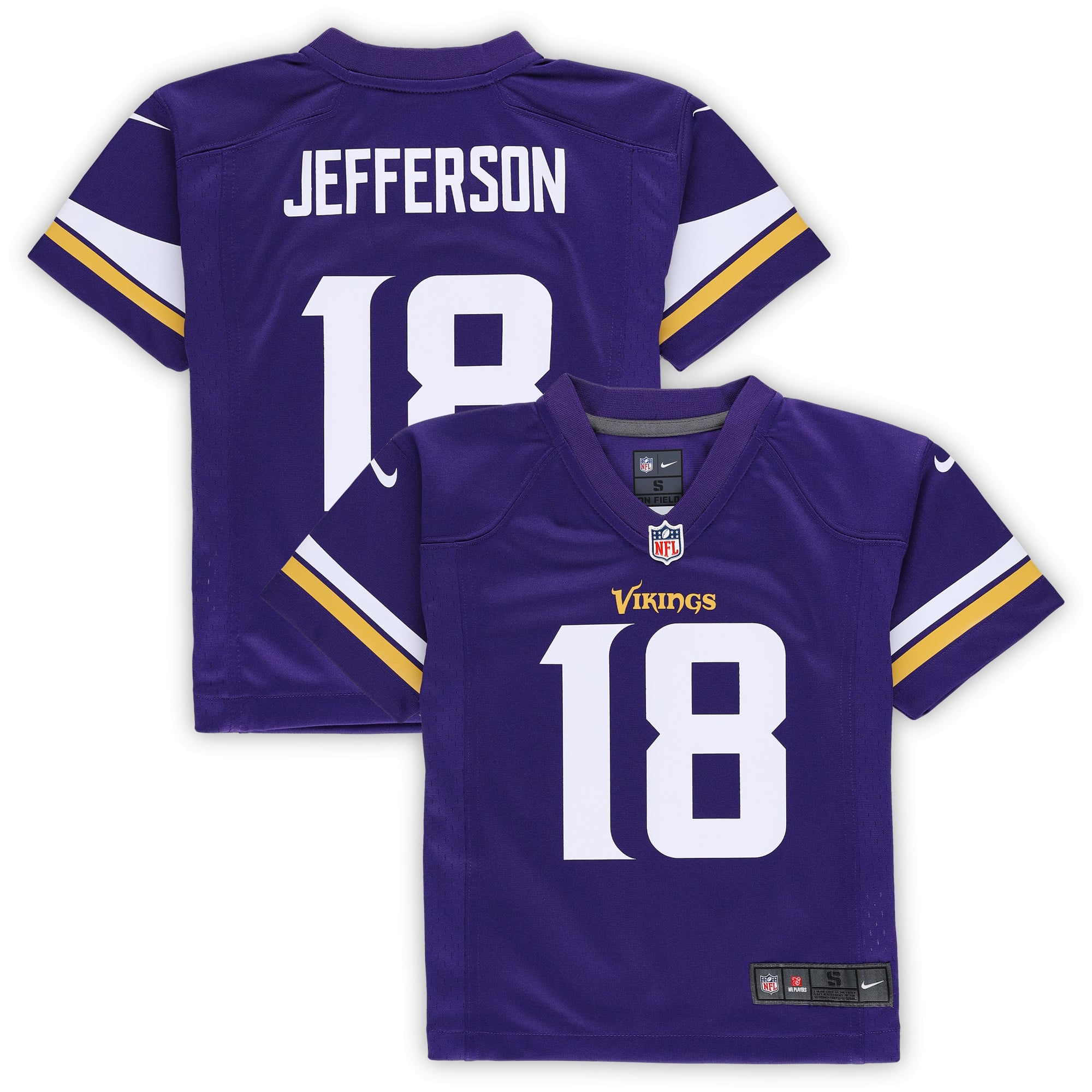 Preschool Minnesota Vikings Justin Jefferson Purple Game Jersey