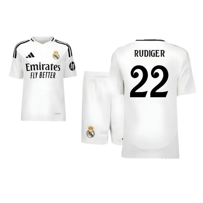 2024-2025 Real Madrid Home Youth Kit (Rudiger 22) — Buy Online