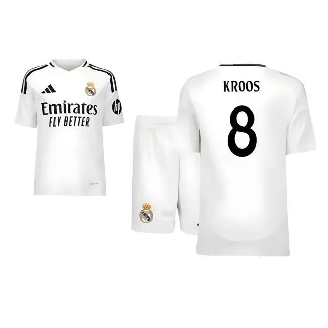 2024-2025 Real Madrid Home Youth Kit (Kroos 8) — Shop Now