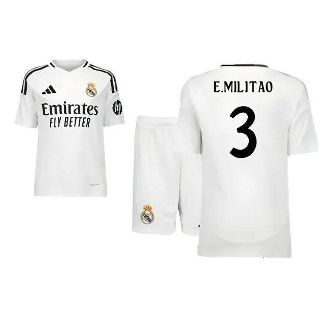 2024-2025 Real Madrid Home Youth Kit (E.Militao 3) — Shop Now