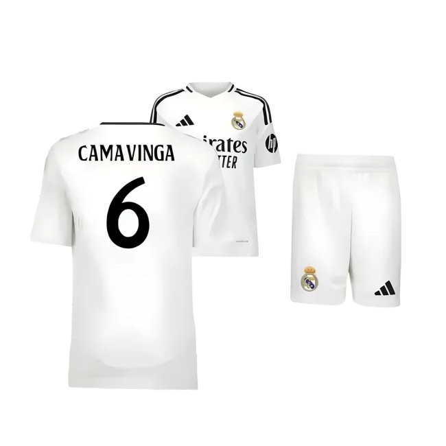 2024-2025 Real Madrid Home Youth Kit (Camavinga 6) — Shop Online