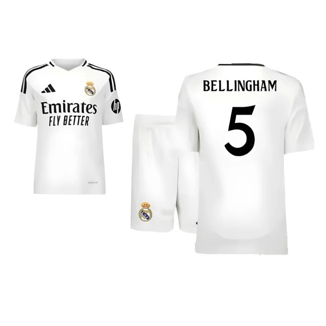 2024-2025 Real Madrid Home Youth Kit (Bellingham 5) — Shop Now