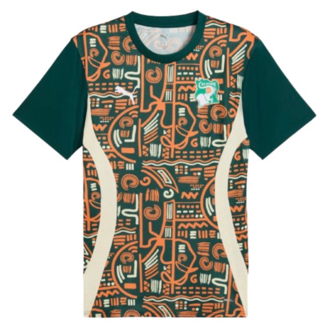 2024-2025 Ivory Coast Prematch SS Jersey (Dark Myrtle) (Drogba 11) — Shop Now