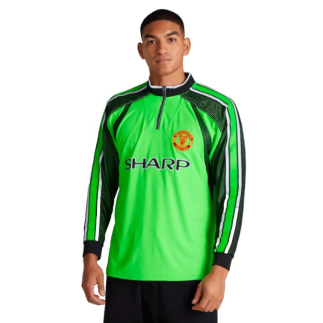 1998-1999 Manchester United Retro Goalkeeper Jersey (Green) (Schmeichel 1) — Shop Online