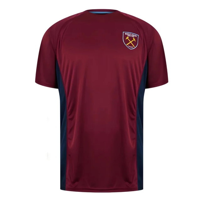 West Ham United Poly T-Shirt (Claret/Blue) (Moore 6) — Shop Online