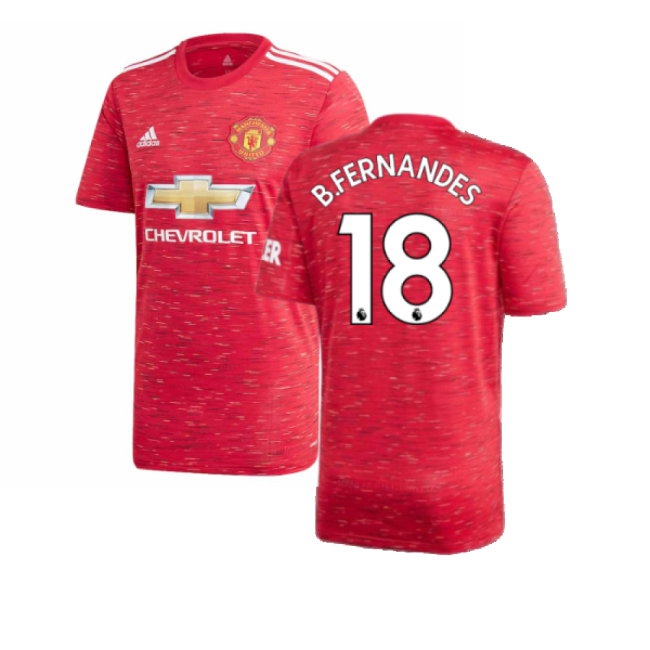 2020-2021 Man Utd Home Football Shirt (B.FERNANDES 18) — Shop Online