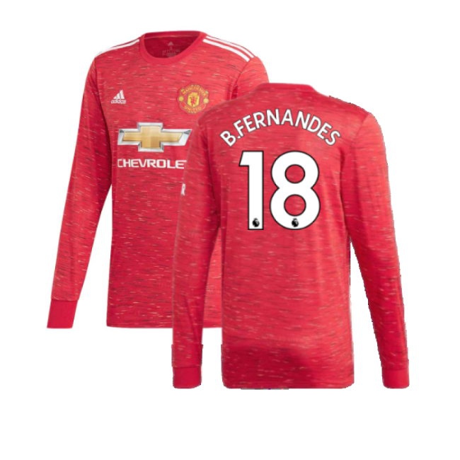 2020-2021 Man Utd Home Long Sleeve Shirt (B.FERNANDES 18) — Shop Now