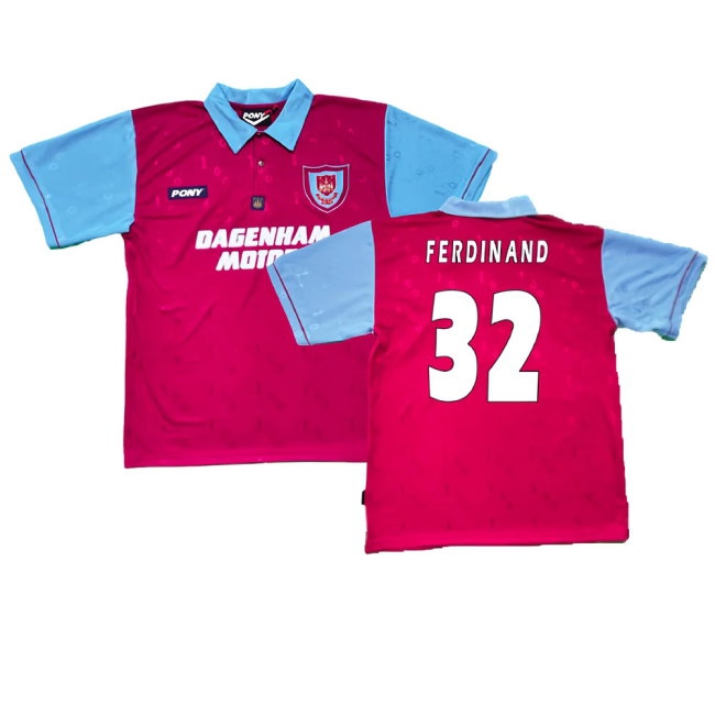 1995-1996 West Ham Centenary Pony Home Shirt (Ferdinand 32) — Shop Online