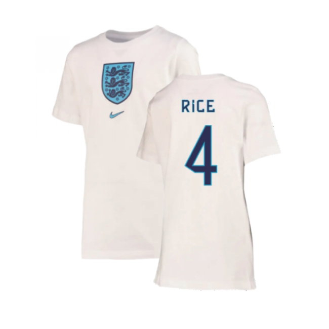 2022-2023 England Crest Tee (White) - Kids (Rice 4) — Shop Now