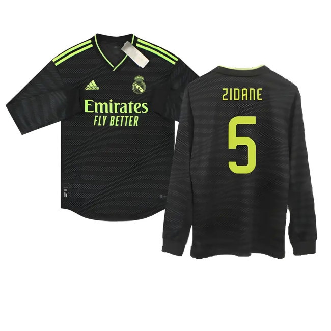 2022-2023 Real Madrid Player Version Long Sleeve Third Shirt (ZIDANE 5) — Buy Online