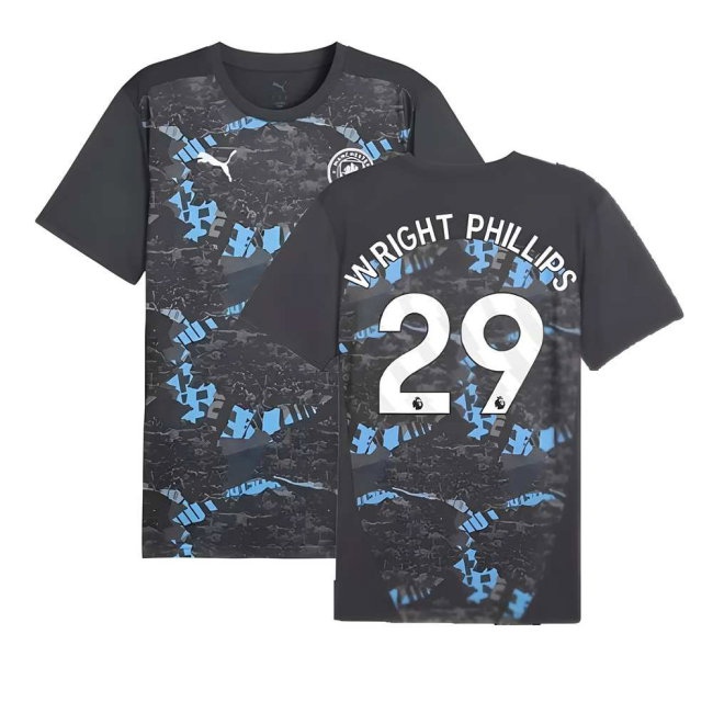 2024-2025 Man City Prematch SS Jersey (Strong Gray) (Wright Phillips 29) — Buy Online