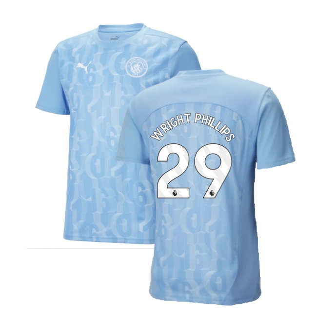 2024-2025 Man City Prematch SS Shirt (Light Blue) (Wright Phillips 29) — Shop Now