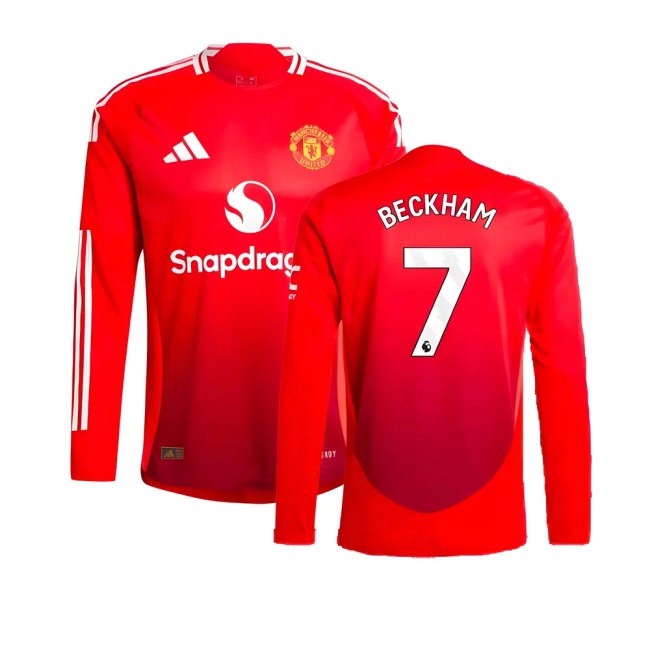 2024-2025 Man Utd Player Version Long Sleeve Home Shirt (Beckham 7) — Shop Online