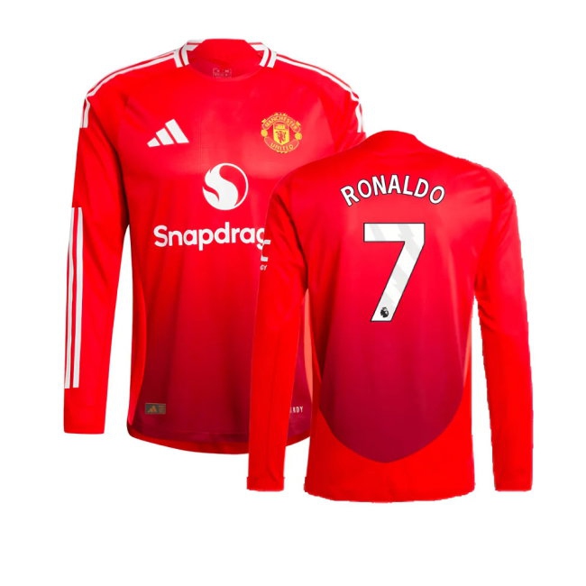 2024-2025 Man Utd Player Version Long Sleeve Home Shirt (Ronaldo 7) — Shop Now