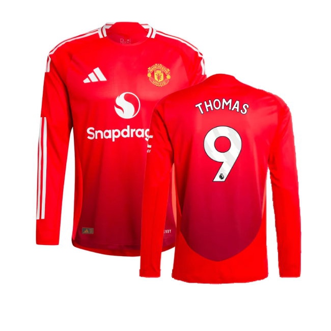 2024-2025 Man Utd Player Version Long Sleeve Home Shirt (Thomas 9) — Buy Online