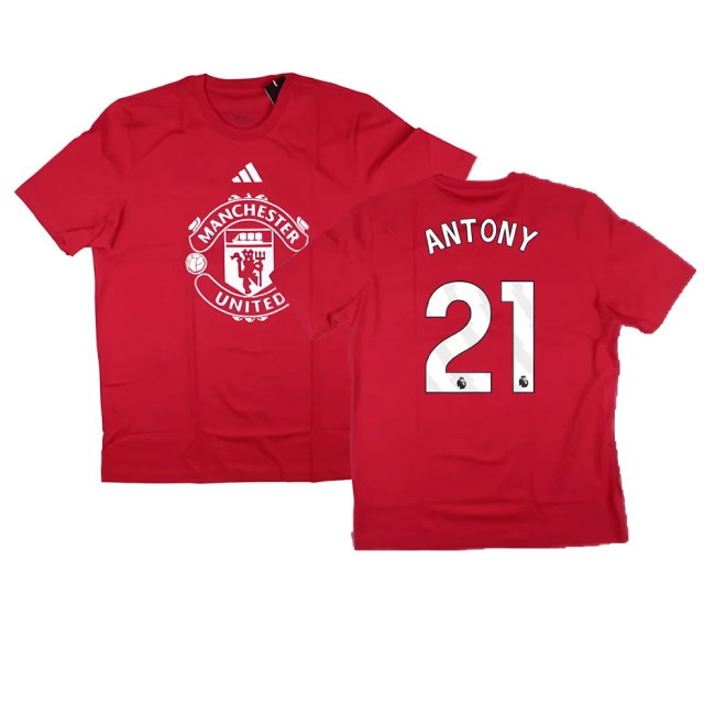 2024-2025 Man Utd DNA Graphic Tee (Red) (Antony 21) — Shop Online