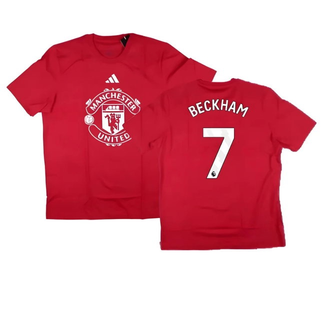 2024-2025 Man Utd DNA Graphic Tee (Red) (Beckham 7) — Buy Now