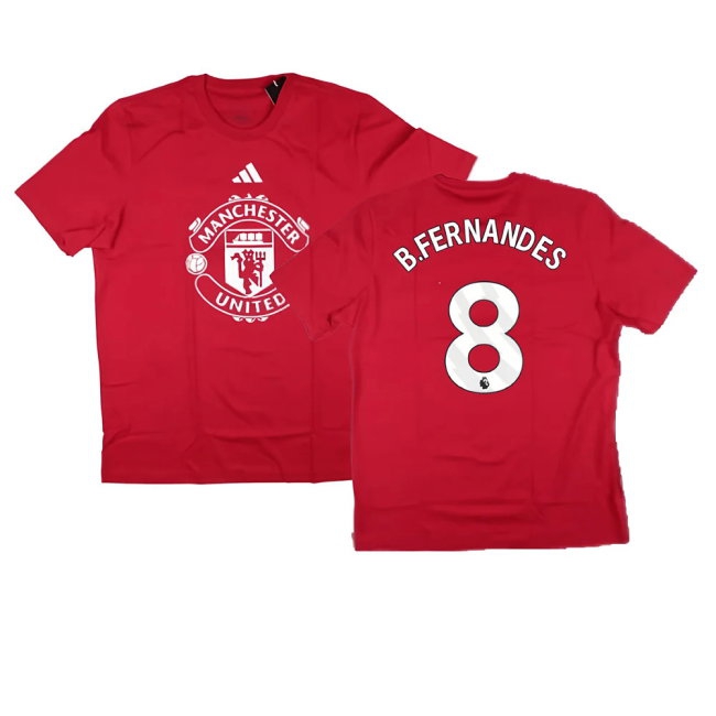 2024-2025 Man Utd DNA Graphic Tee (Red) (B.Fernandes 8) — Buy Online
