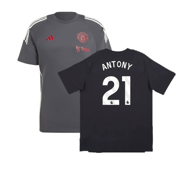 2024-2025 Man Utd EU Training Tee (Carbon) (Antony 21) — Shop Now