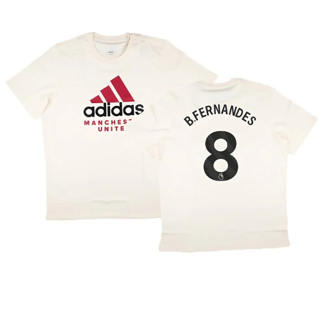 2024-2025 Man Utd SZN Graphic Tee (Cream White) (B.Fernandes 8) — Shop Now