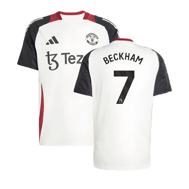 2024-2025 Man Utd Training Jersey (Off White) (Beckham 7) — Shop Now