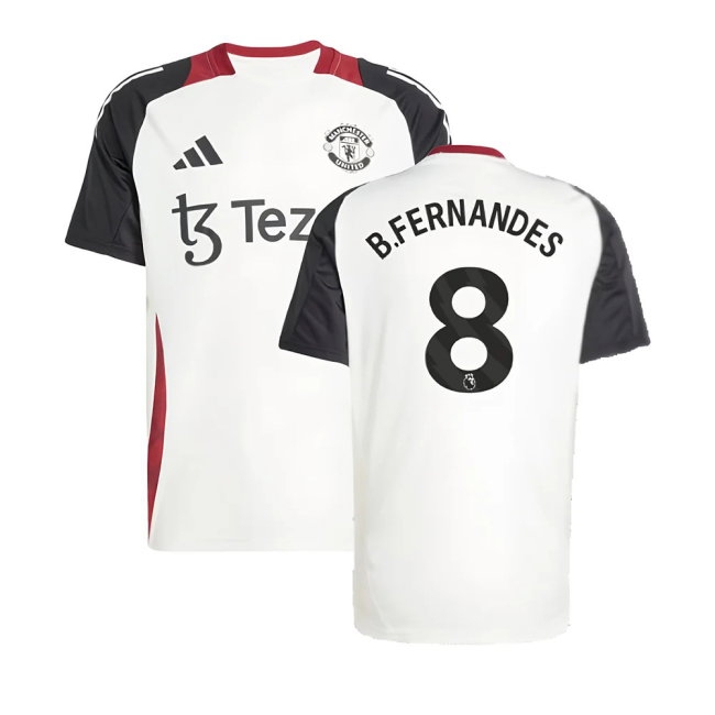 2024-2025 Man Utd Training Jersey (Off White) (B.Fernandes 8) — Shop Now