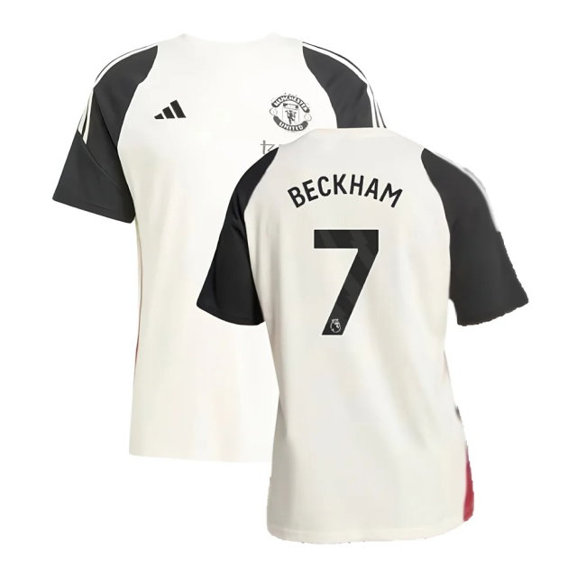 2024-2025 Man Utd Training Tee (Off White) (Beckham 7) — Shop Now