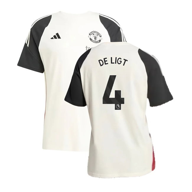 2024-2025 Man Utd Training Tee (Off White) (De Ligt 4) — Buy Now
