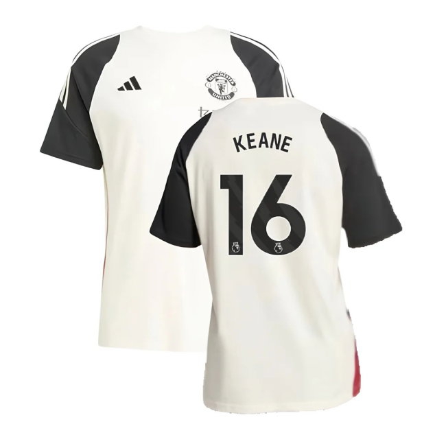 2024-2025 Man Utd Training Tee (Off White) (Keane 16) — Shop Now