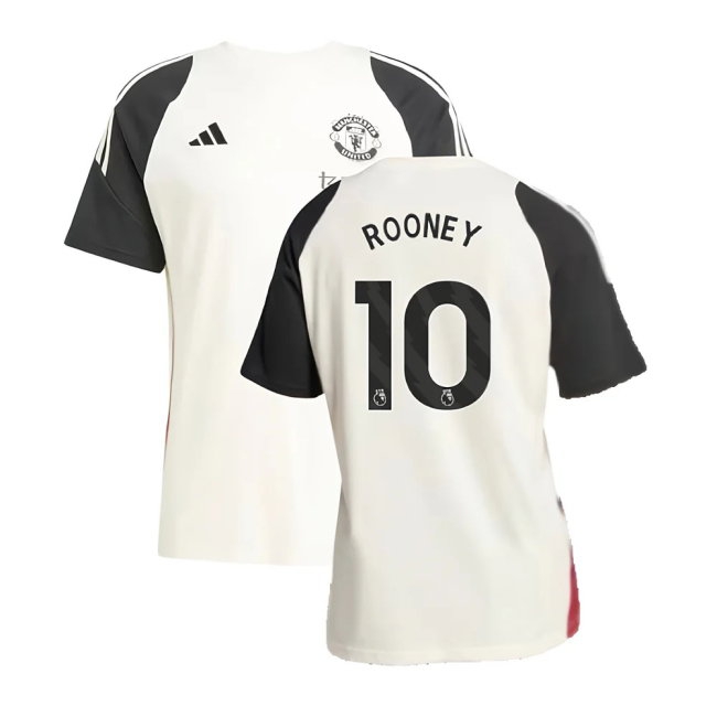 2024-2025 Man Utd Training Tee (Off White) (Rooney 10) — Shop Online